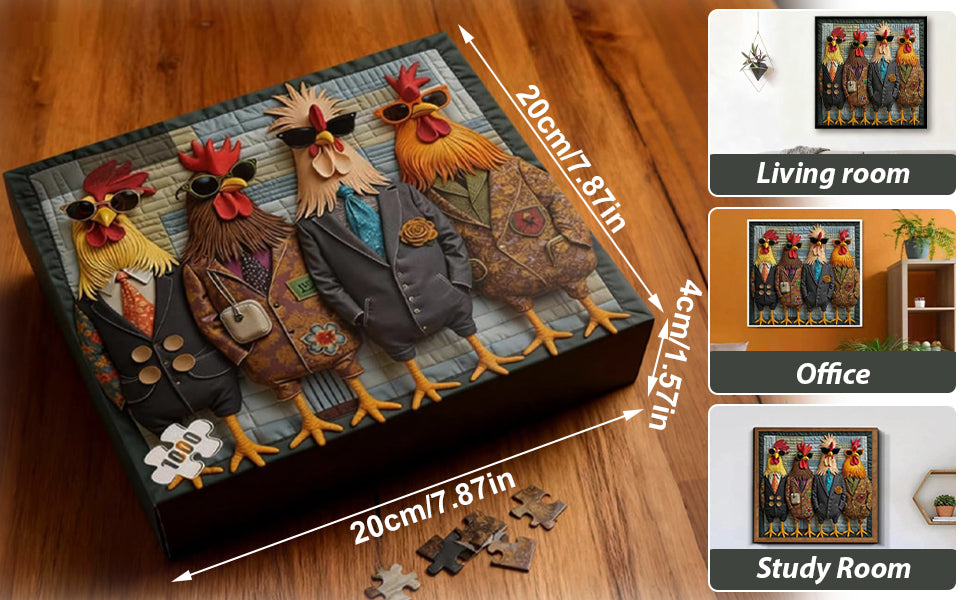 Runway Roosters - Rompecabezas de 1000 piezas para adultos