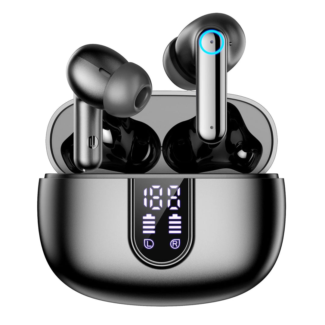 Wireless Earbuds Bluetooth 5.4 Headphones Deep Bass Hi-Fi Stereo Ear Buds In-Ear Earphones with Mic Clear Call, 60H Playtime Dual LED Display Ear Buds IPX7 Waterproof for Sports, Workout