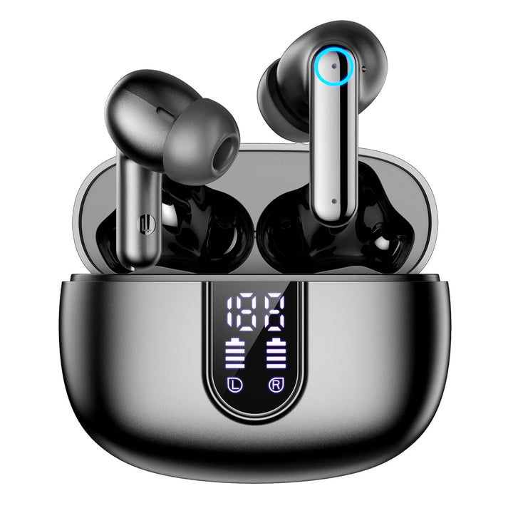 Wireless Earbuds Bluetooth 5.4 Headphones Deep Bass Hi-Fi Stereo Ear Buds In-Ear Earphones with Mic Clear Call, 60H Playtime Dual LED Display Ear Buds IPX7 Waterproof for Sports, Workout