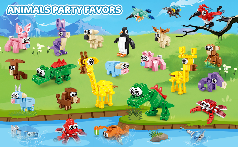 30 paquetes de recuerdos de fiesta de animales para niños