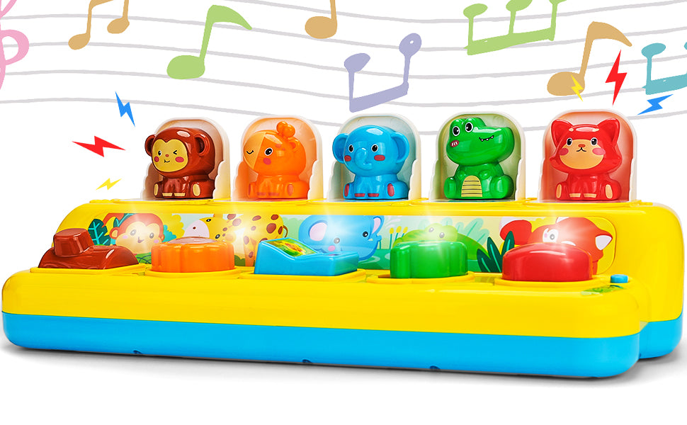 Juguetes interactivos emergentes de animales con música y