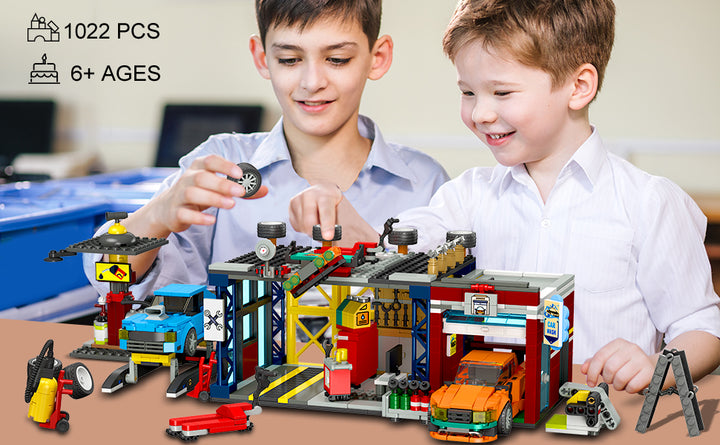 HOGOKIDS Juego de construcción de garaje de coche de