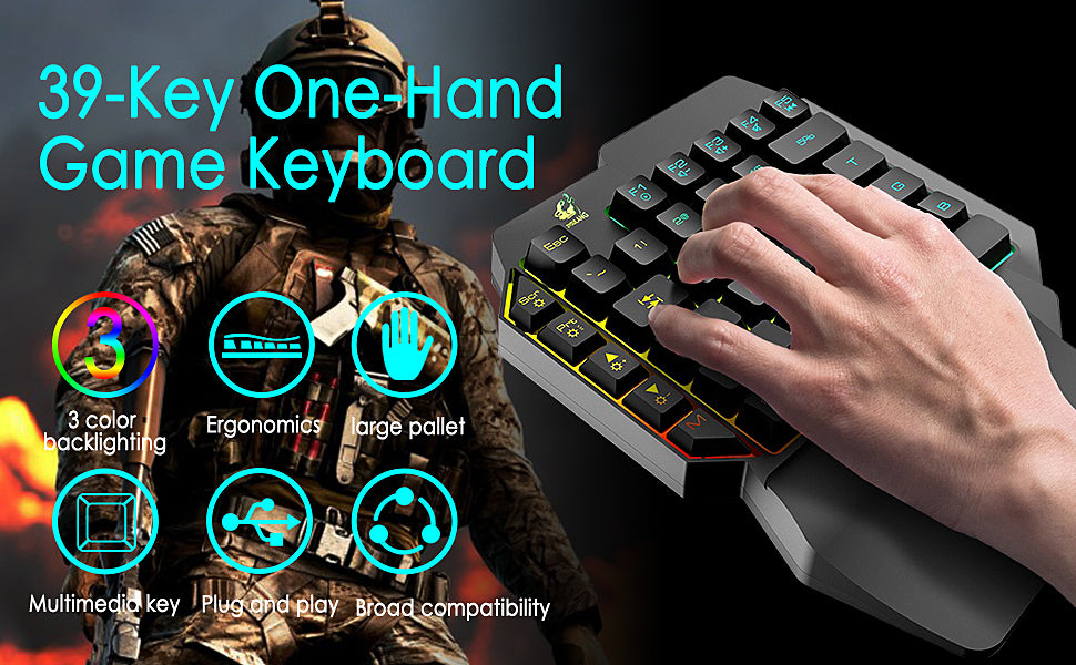 FELiCON Combo de teclado y mouse para juegos con una sola