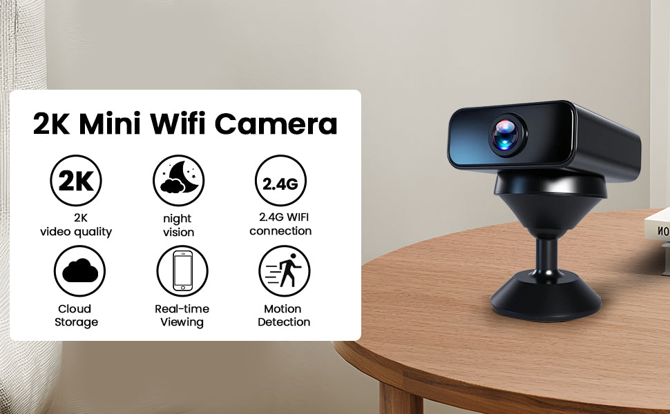 IVVHVVI Mini cámara oculta 2K Ultra HD - Cámara espía