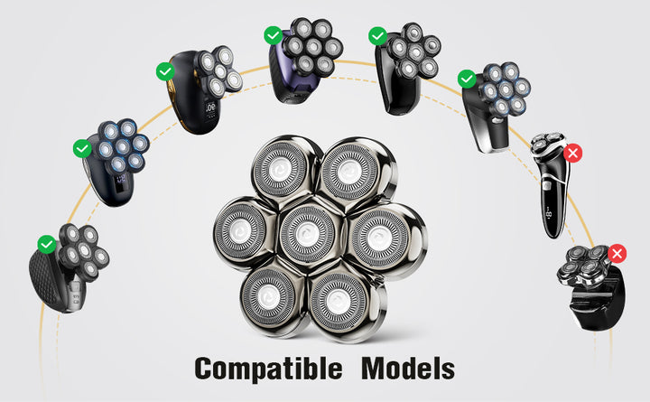 7 cuchillas flotantes de cabezal de afeitado de repuesto