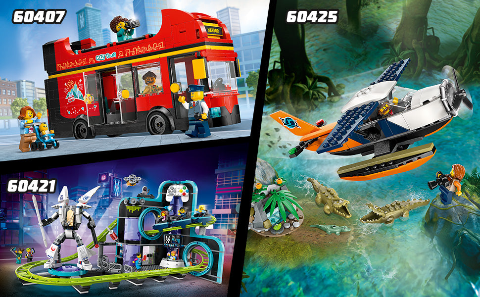 LEGO Camión transportador de autos urbanos con coches