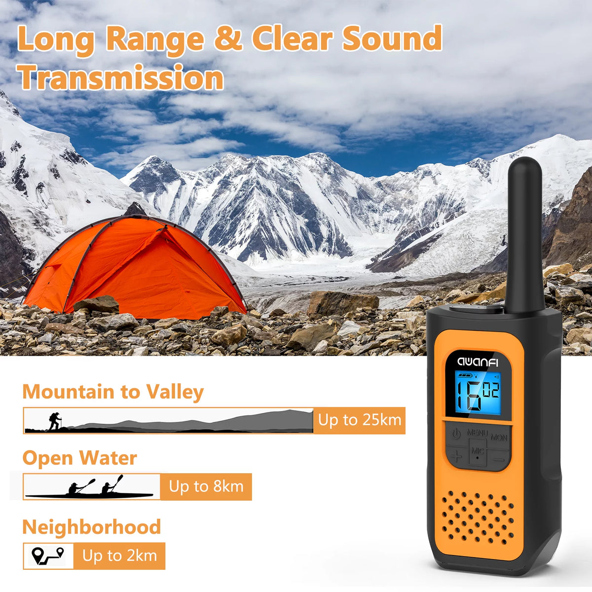 22-Channel Rechargeable Walkie Talkies for Adults, Two-Way Radio (4 Pack)