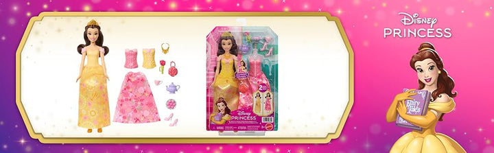 Mattel Disney Princess Toys muñeca Belle Fashion con 2