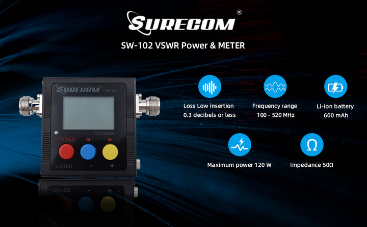 Mcbazel Surecom SW-102 Digital VHF/UHF 125-525Mhz Medidor