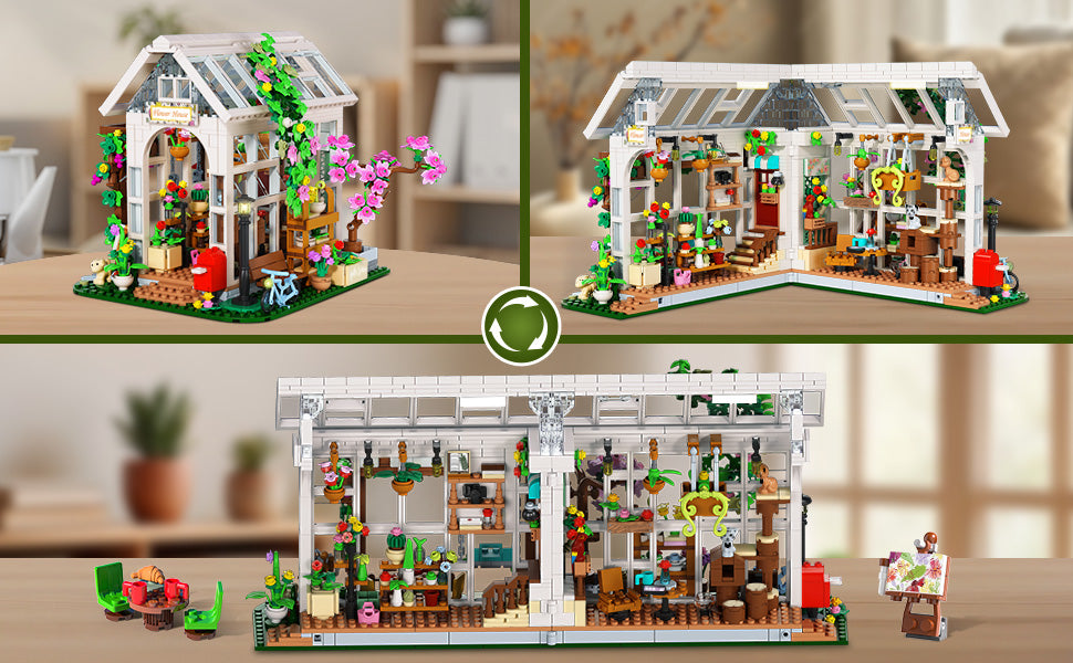 HOGOKIDS Juego de construcción de casa de flores con luz