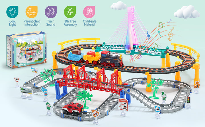 Juego de tren eléctrico para niños pequeños juguete de