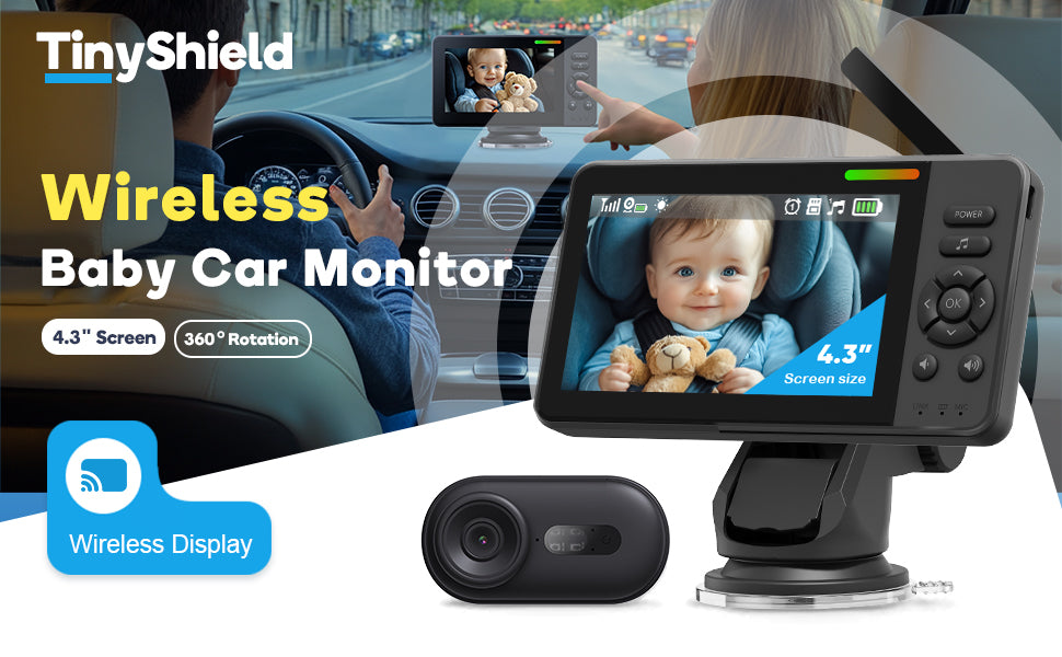 Cámara inalámbrica de coche para bebé monitor de bebé HD