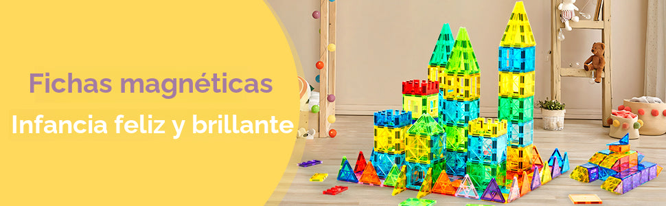 Bloques de construcción magnéticos de 132 piezas con 2