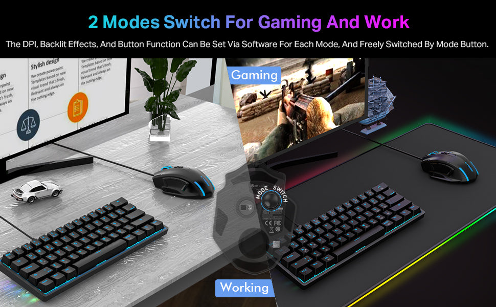 E-YOOSO Ratón grande para juegos con cable mouse grande