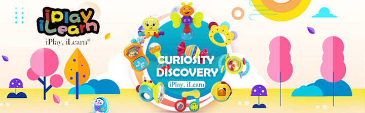 iPlay iLearn Juego de 10 juguetes de sonajeros para bebé