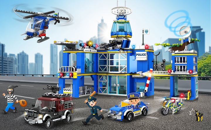 HOGOKIDS Juego de construcción de comisaría de policía de