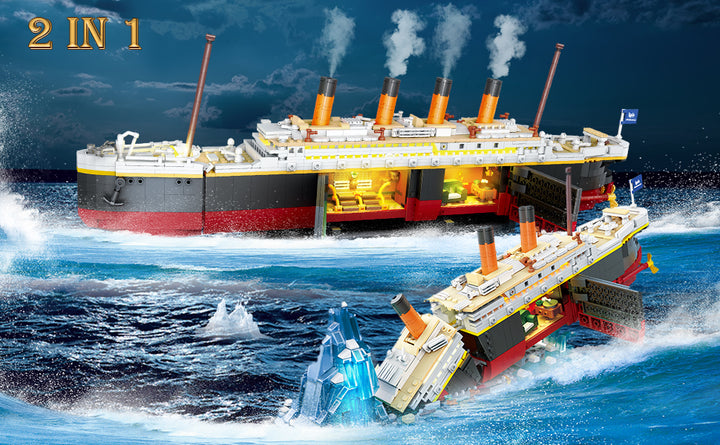 Titanic - Juego de construcción con luz 2 en 1 Titanic