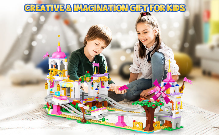 HOGOKIDS Juego de construcción de montaña rusa para niñas