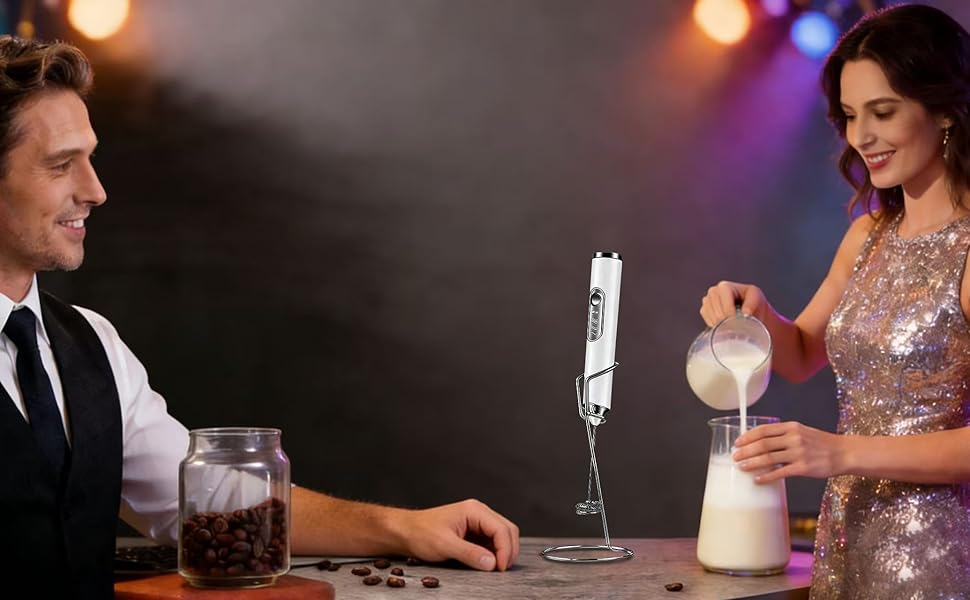 Varita espumadora de leche de mano de 3 velocidades