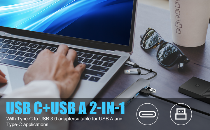 Actualización Concentrador USB C/USB BERLAT Aluminio 7 en