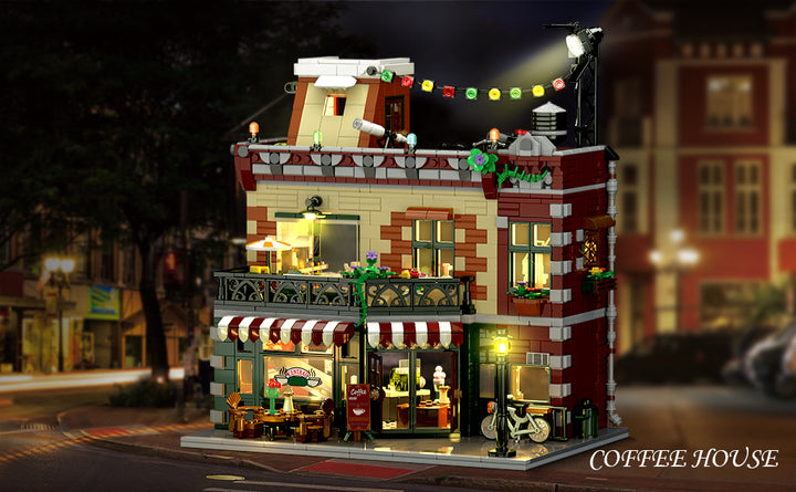 Juego de construcción de casa de café con luz 1589 piezas