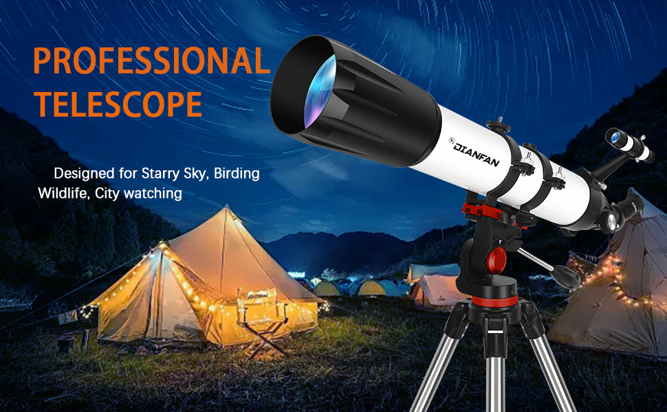 Dianfan Telescopio apertura de 90 mm y longitud focal de