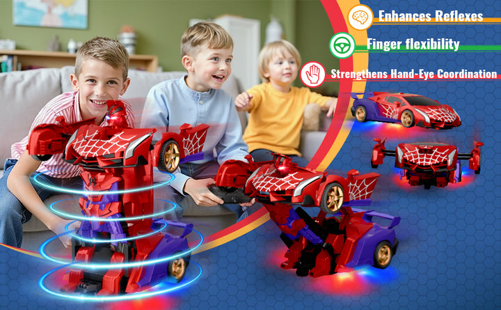 Spider Transform RC Cars Juguetes con luces de ojos y