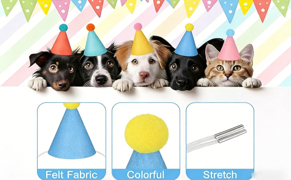 12 mini sombreros de fiesta para animales de peluche