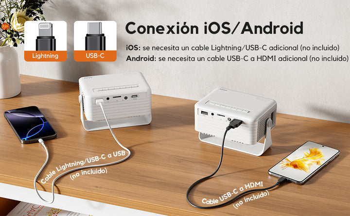 Mini proyector con WiFi y Bluetooth proyector actualizado