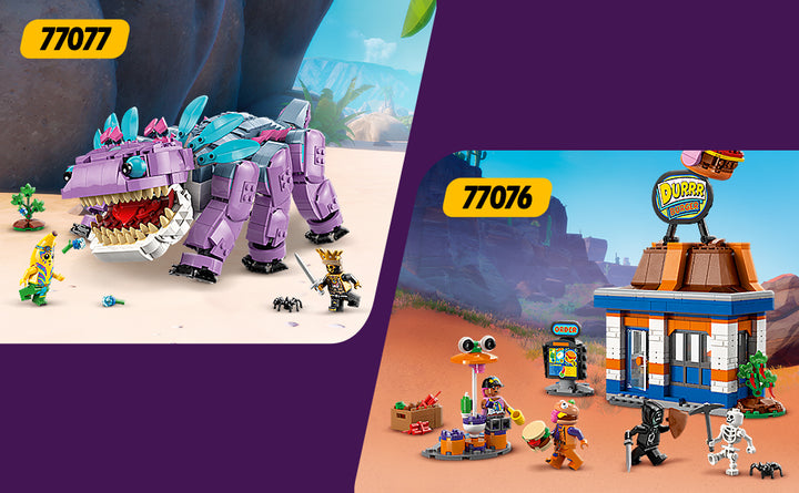 LEGO Fortnite Campamento de Peely y Sparkplug para niños -