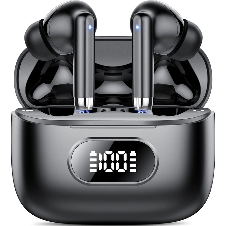 Wireless Ear Buds, Earbuds Bluetooth 5.3 Headphones 60H Playtime LED Display, Hifi Stereo Sound Waterproof In-Ear Earphones with 4 Microphone