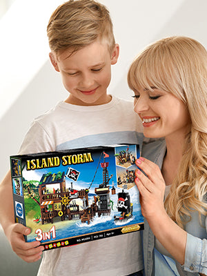 HOGOKIDS Juego de construcción de casa de barco pirata con