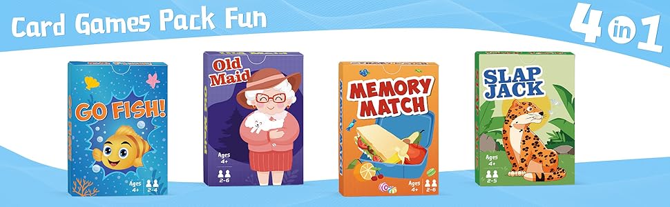 Juegos de Cartas Go Fish Old Maid Slap Jack y Memory
