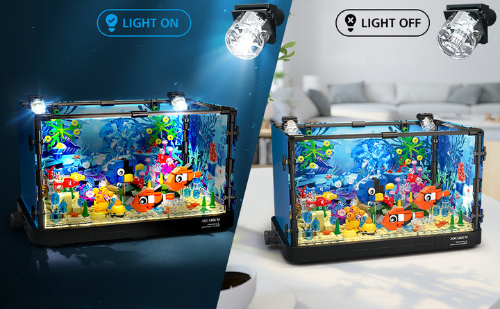 HOGOKIDS Juego de construcción de pecera con luz LED