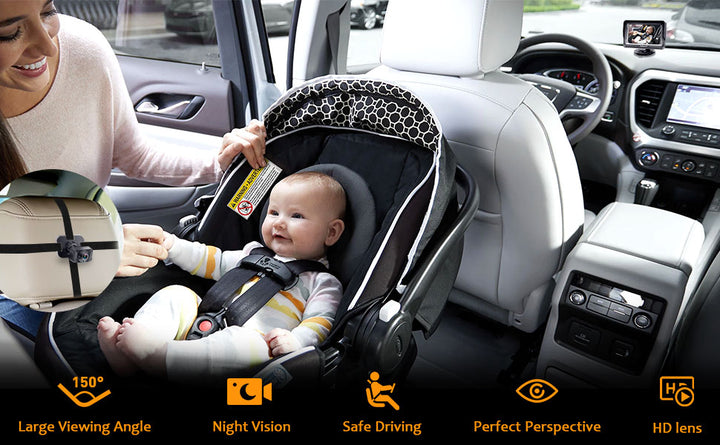 DoHonest Cámara de Coche para Bebé HD 1080P - Monitor para