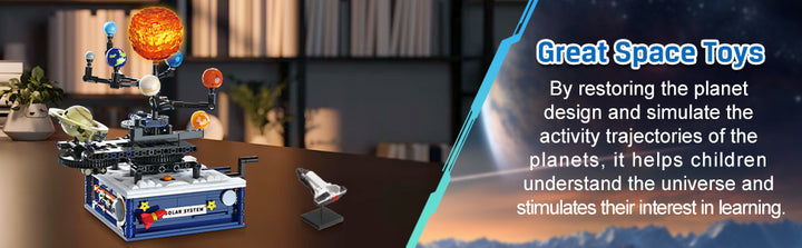 Juegos de construcción del sistema solar con luz juguetes