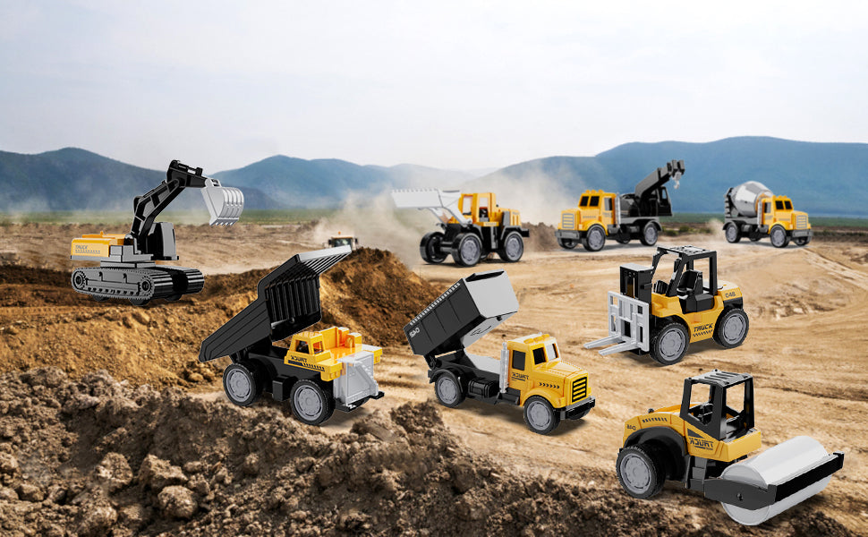 HONGTUO Mini vehículos de construcción de aleación juego