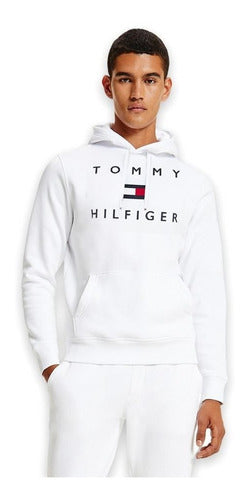 Buzo Hombre Tommy Hilfiger Logo Bordado Capota 100% Original