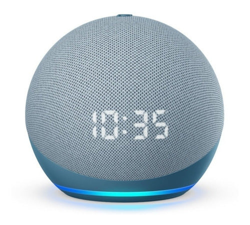 Amazon Echo Dot 4th Gen With Clock Con Asistente Virtual Alexa, Pantalla Integrada Twilight Blue 110v/240v