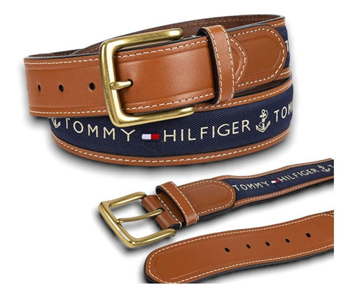 Correa Tommy Hilfiger En Cuero Genuino Logo 100% Original