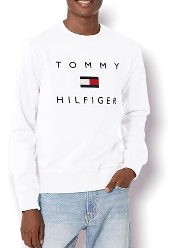 Buzo Hombre Tommy Hilfiger Sport Logo 100% Original Cuello O