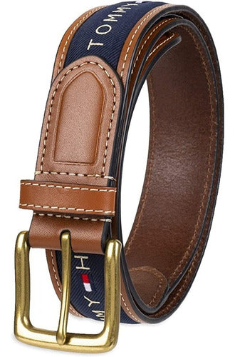 Correa Tommy Hilfiger En Cuero Genuino Logo 100% Original