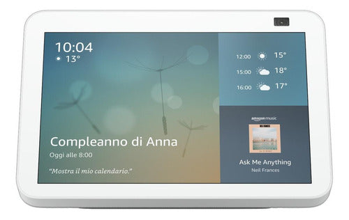 Amazon Echo Show 8 2nd Gen Con Asistente Virtual Alexa, Pantalla Integrada De 8 Glacier White 110v/240v