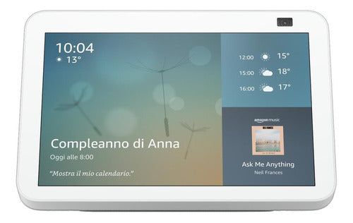 Amazon Echo Show 8 2nd Gen Con Asistente Virtual Alexa, Pantalla Integrada De 8  Glacier White 110v/240v